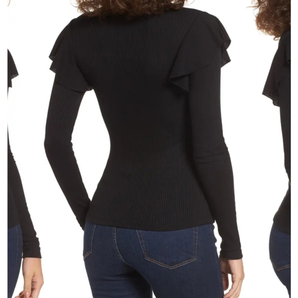 bp. Ribbed Flutter Shoulder Top - Picture 2 of 5